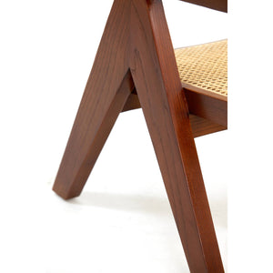 mid-century Pierre Jeanneret japandi style Rattan chair