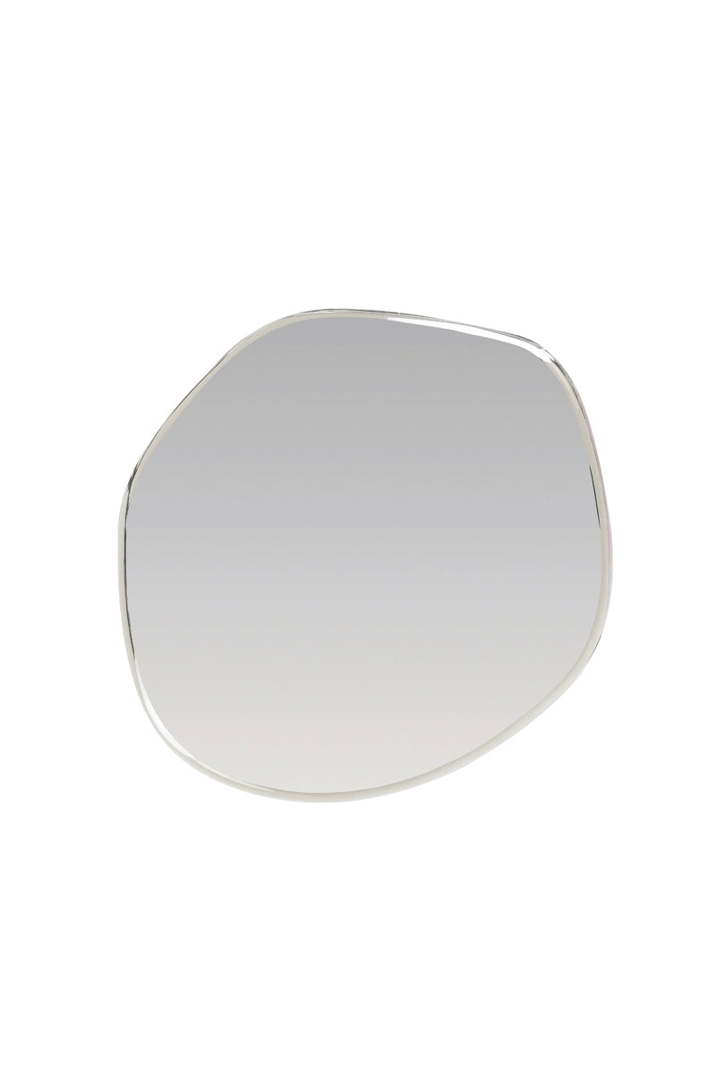 Irregular round silver mirror clear glass from malta