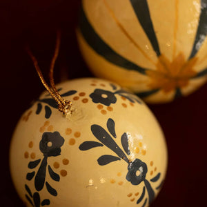 Hand painted Baubles, Blue - Set of 4