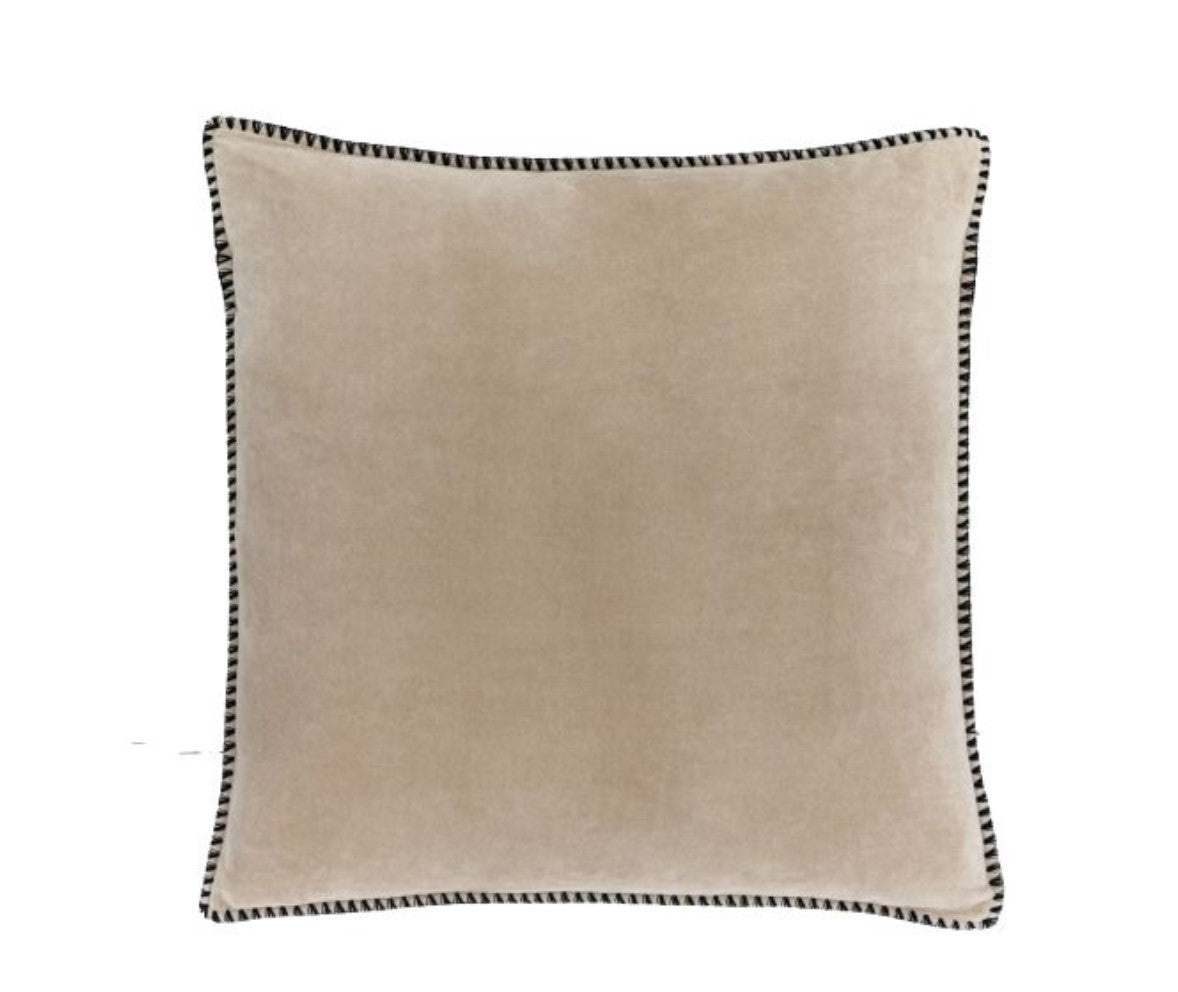 Nico Velvet Cushion - Taupe