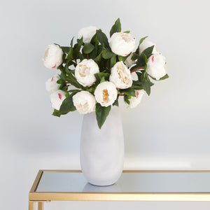 Artificial White Classic Peony - 56cm
