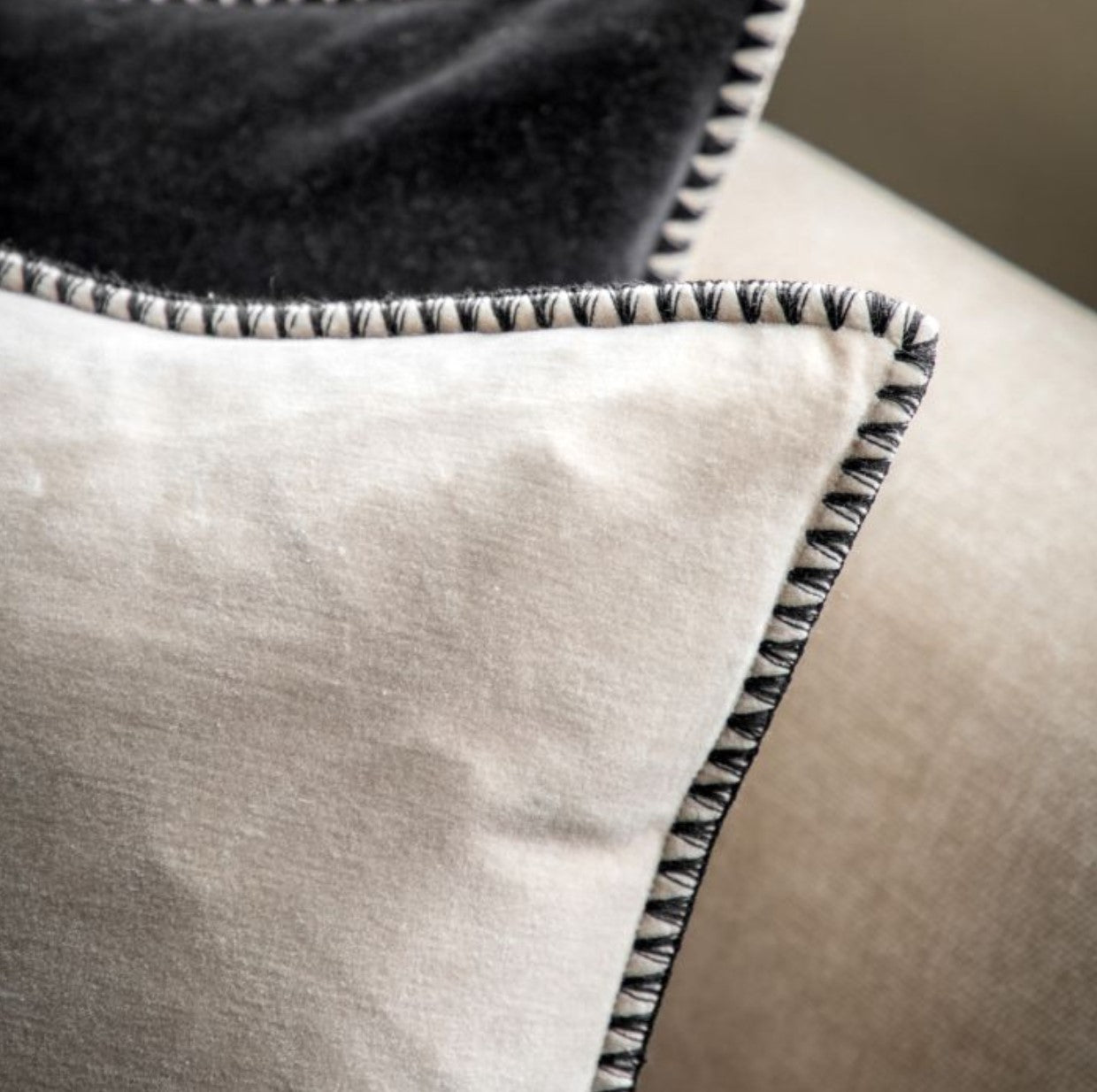 Nico Velvet Cushion - Taupe