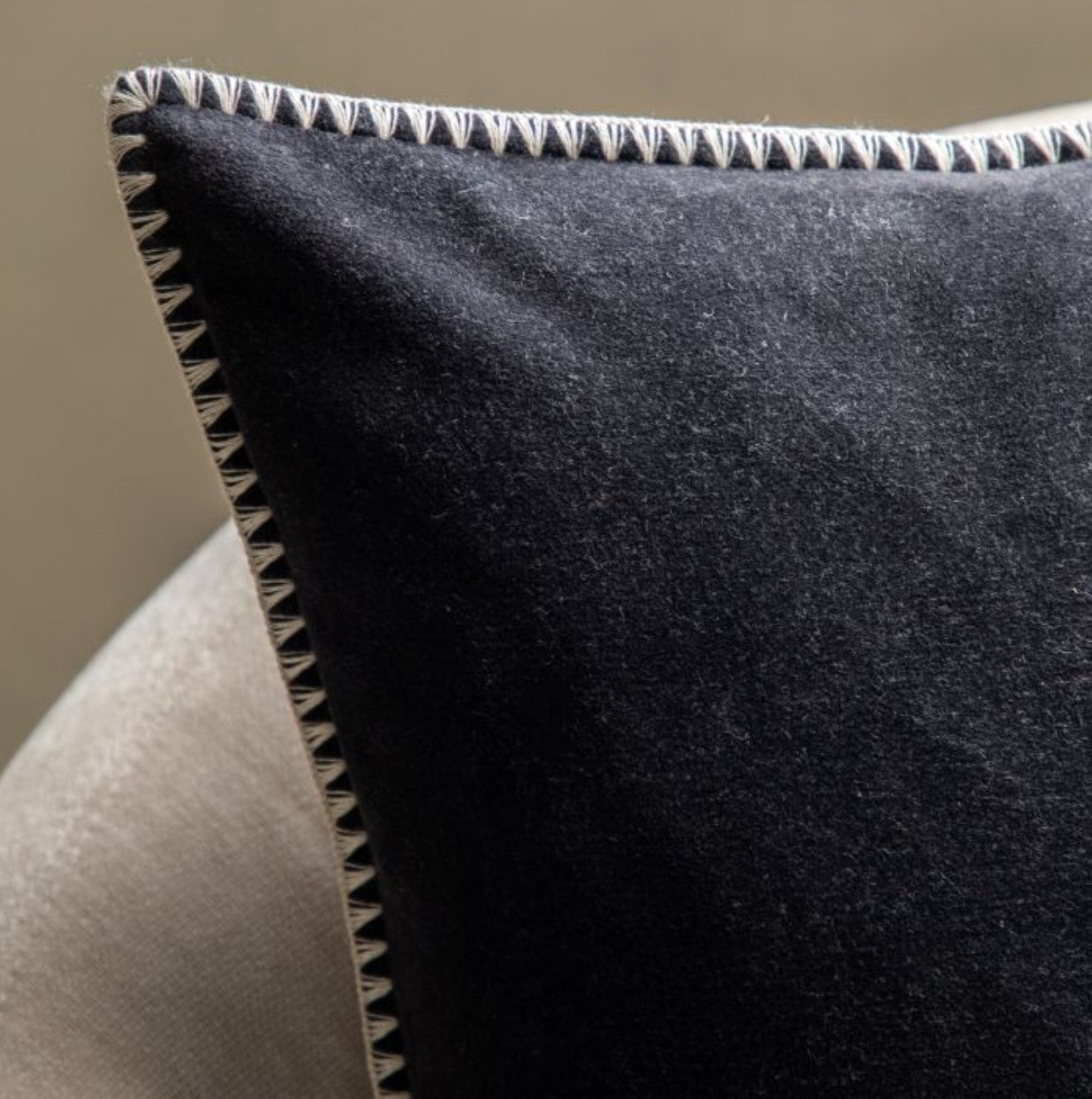 Nico Velvet Cushion - Black