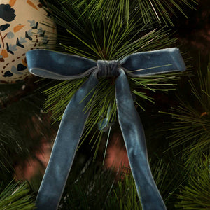Blue Velvet Bows - Set Of 12