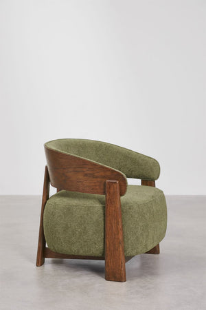 Olea armchair – close-up of curved backrest and upholstery detail