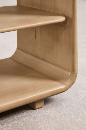 Tinsley TV cabinet – side profile view, light mango wood