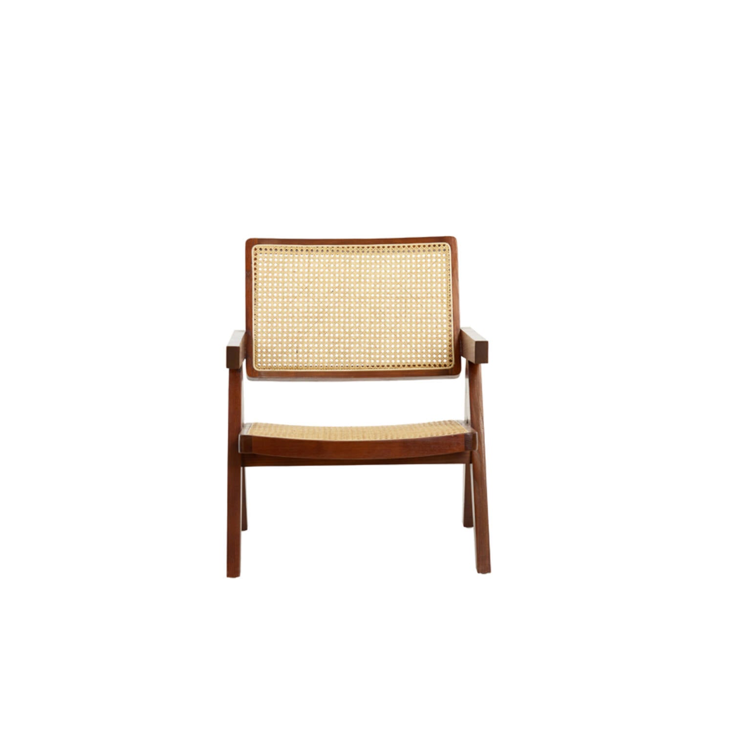 mid-century Pierre Jeanneret japandi style Rattan chair