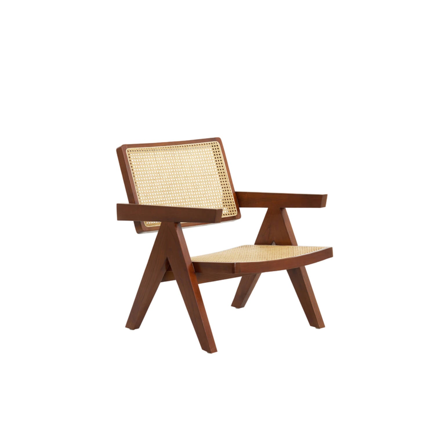 mid-century Pierre Jeanneret japandi style Rattan chair