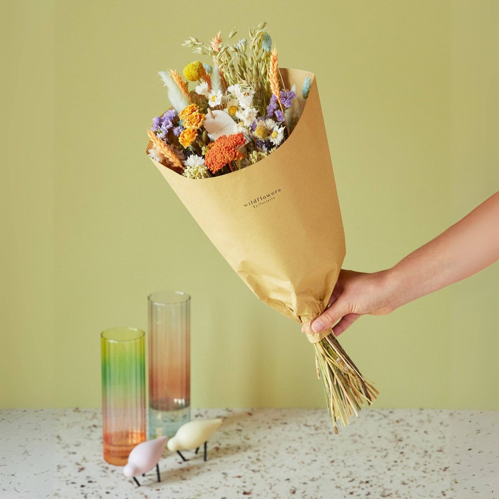Dried Flowers - Field Bouquet - Pastel Delight - Medium