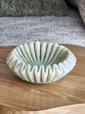 Scallop Marble Bowl - Green