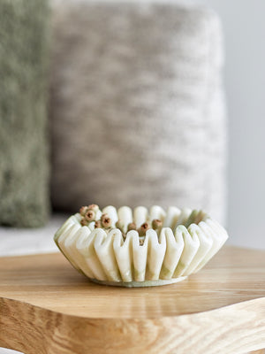 Scallop Marble Bowl - Green