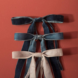 Blue Velvet Bows - Set Of 12