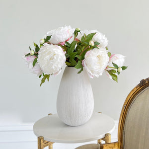 Artificial White Classic Peony - 50cm