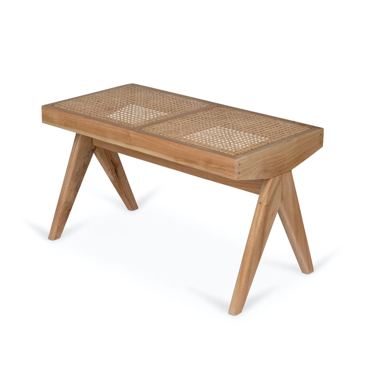 Wooden Rattan Bench - 2 Flats