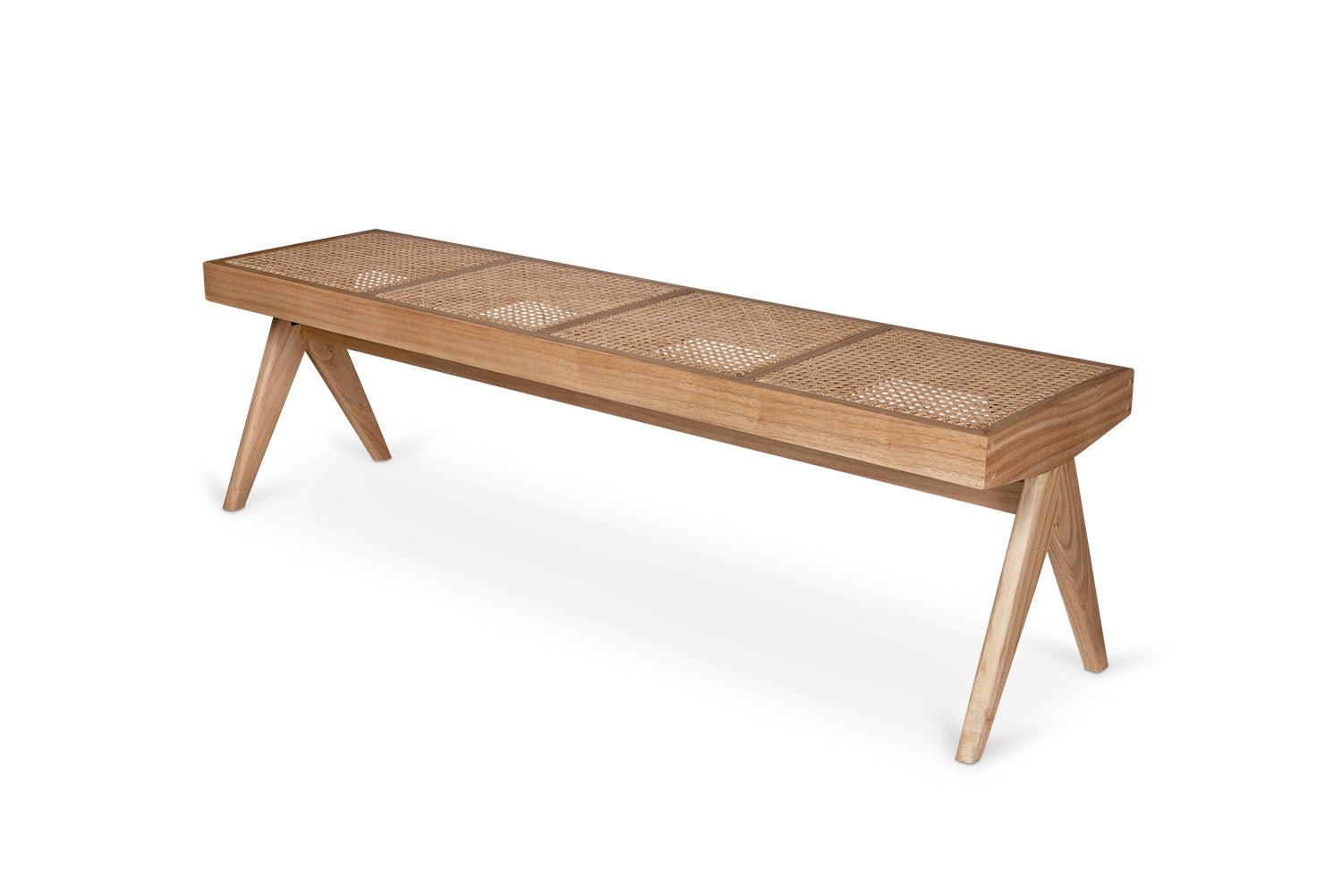 Wooden Rattan Bench - 4 Flats