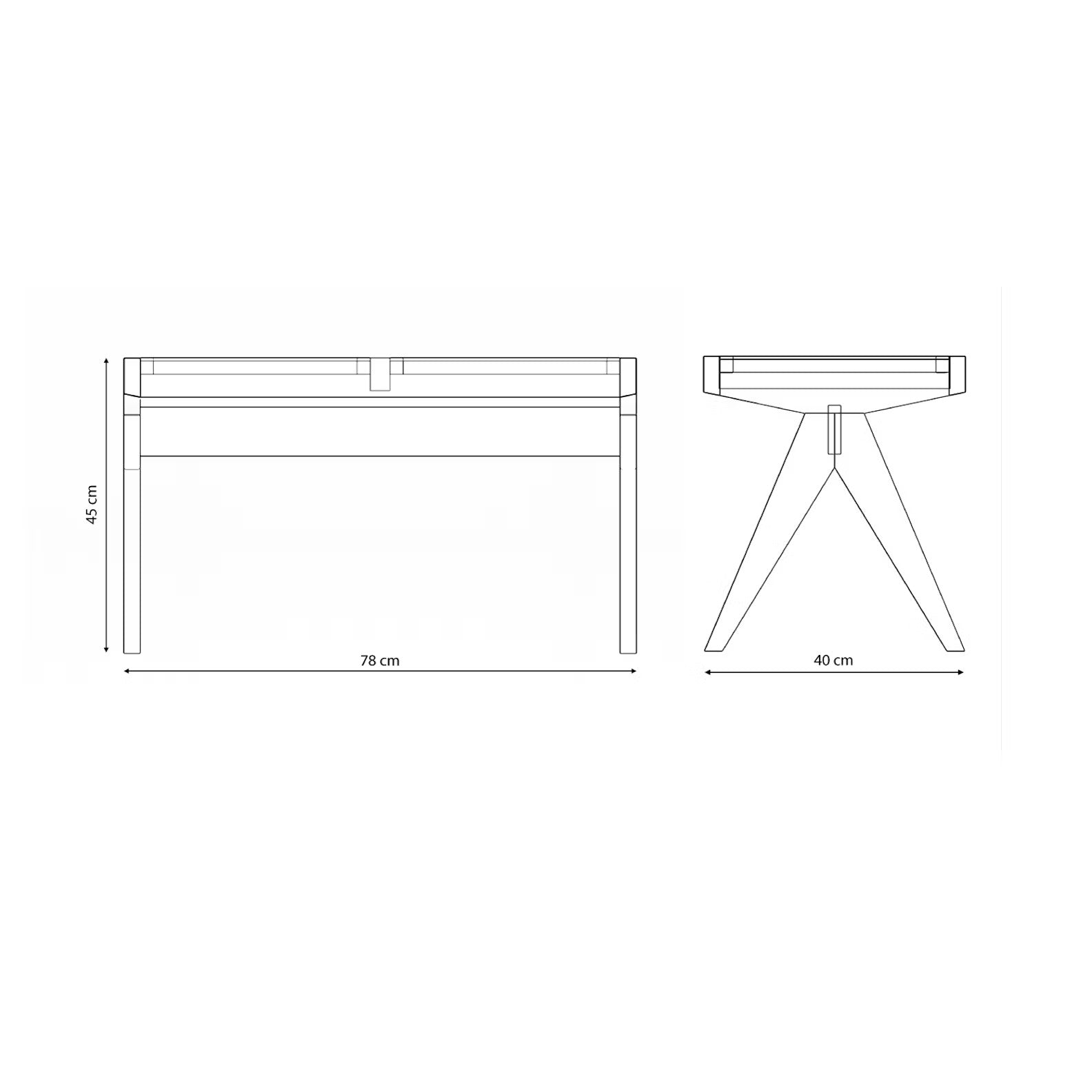 Wooden Rattan Bench - 2 Flats