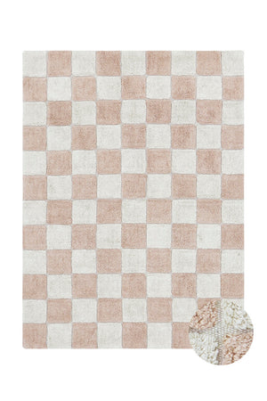 Cotton Washable rug Tiles - Rose