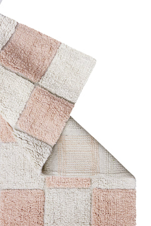 Cotton Washable rug Tiles - Rose