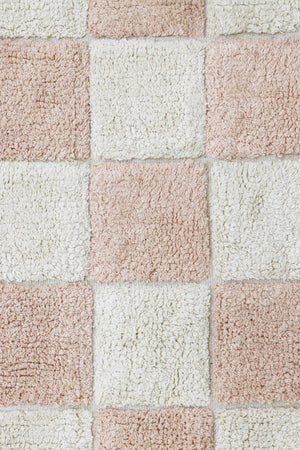 Cotton Washable rug Tiles - Rose