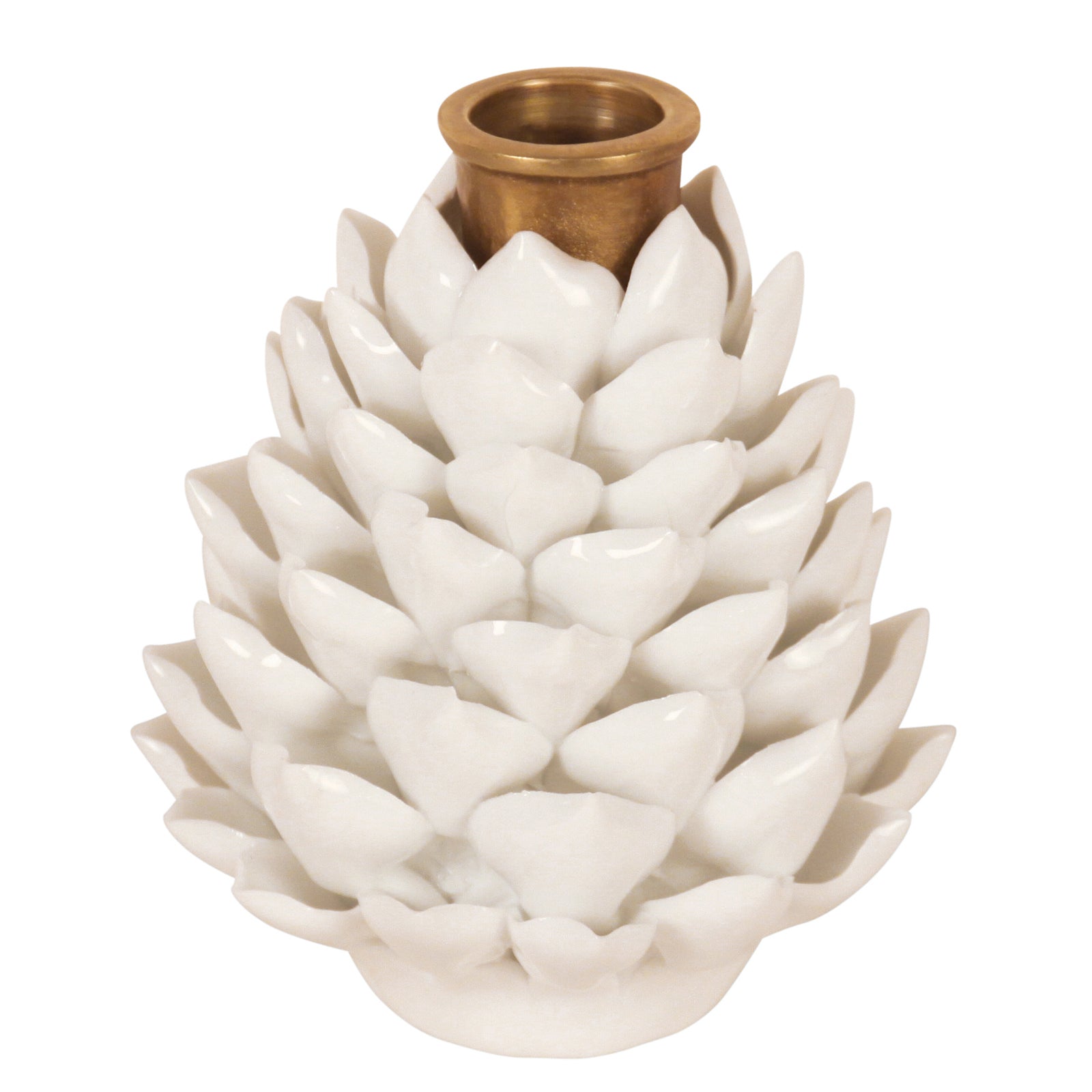 Artichoke Candle Holder - White