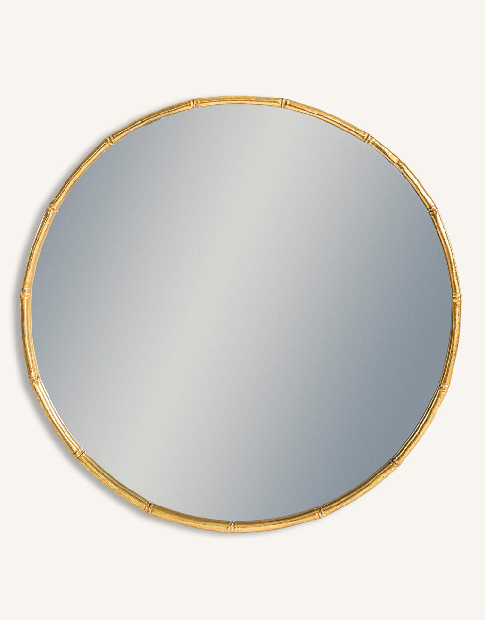 Antique Gold Round Metal Bamboo Wall Mirror