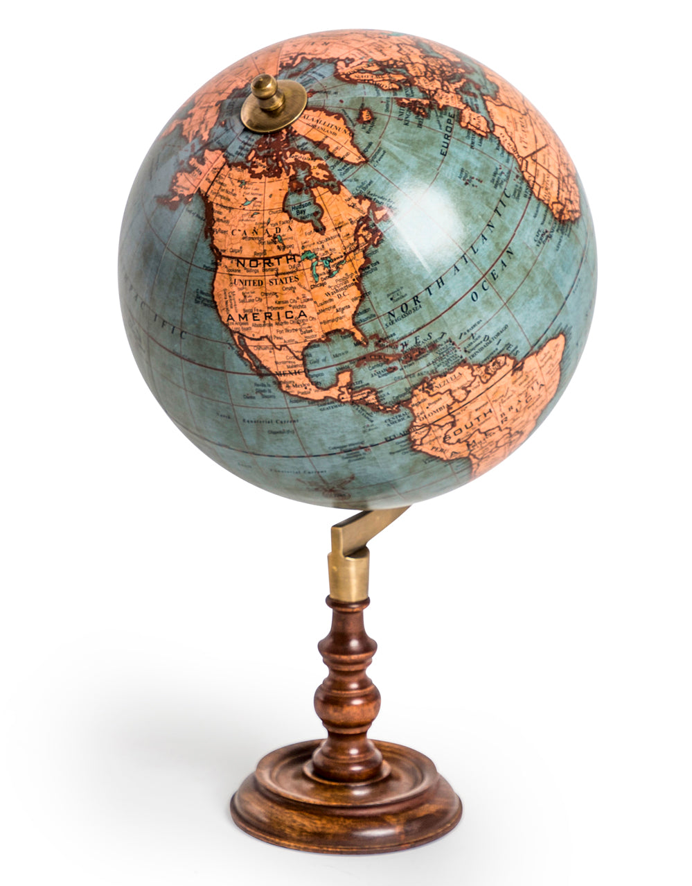 Antique Globe on Wooden Stand