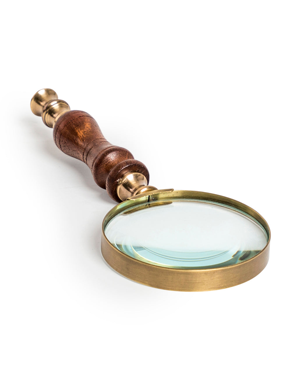 Antiqued Traditional Magnifying Glass with Wooden Handle