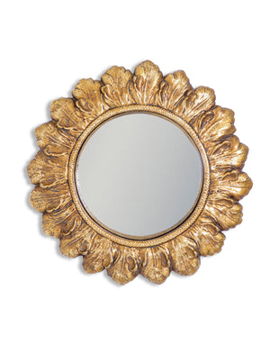 Antique Gold Flower Convex Mirror