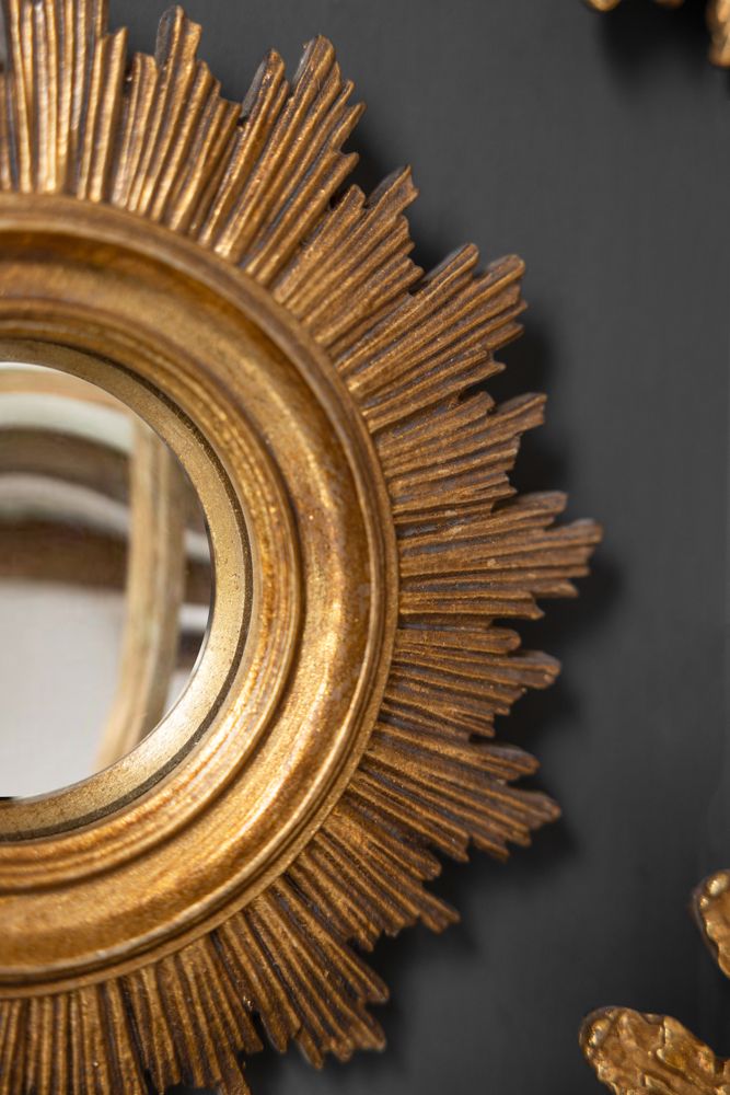 Antique Gold Sun Convex Mirror