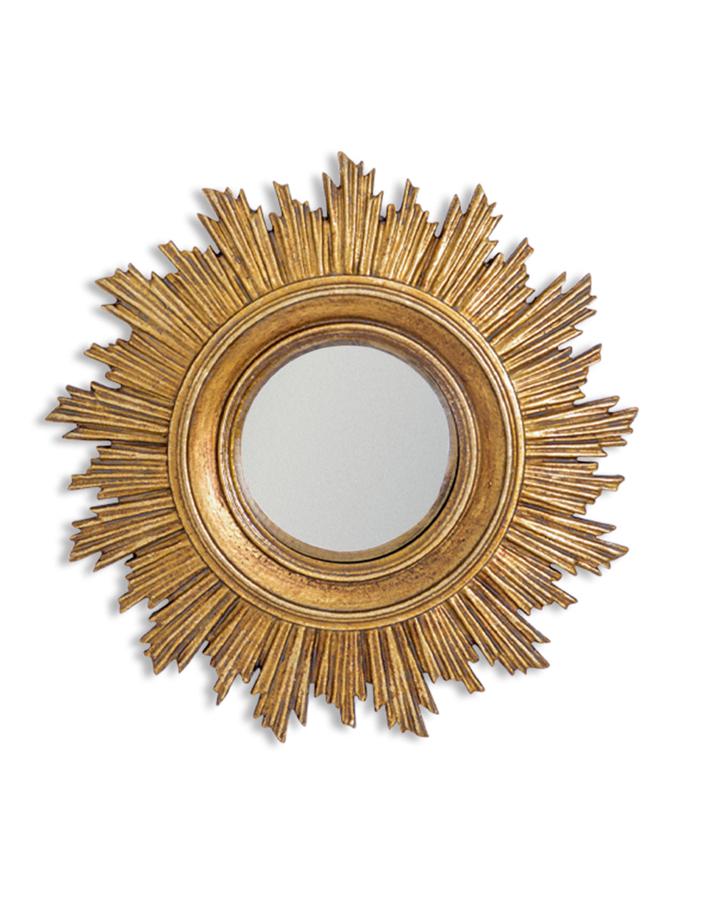 Antique Gold Sun Convex Mirror