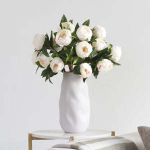 Artificial White Classic Peony - 56cm