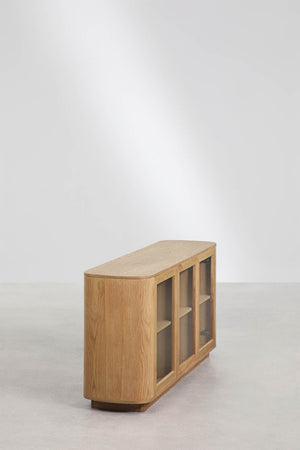 Walia sideboard – side profile view with glass doors