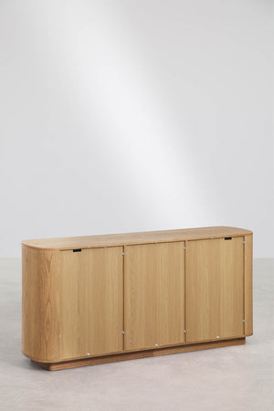 Walia sideboard – lifestyle close-up, shelves styled with ceramics