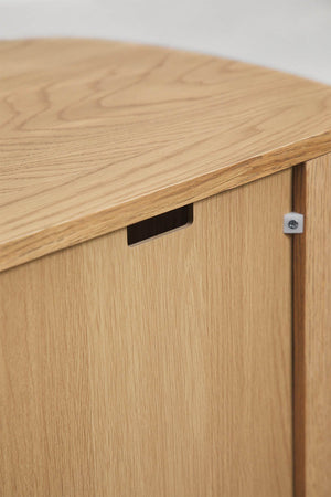 Walia sideboard – interior hinge and shelf detail, door open