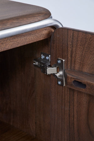 Altrex sideboard – lifestyle close-up, top surface styled with book and lamp