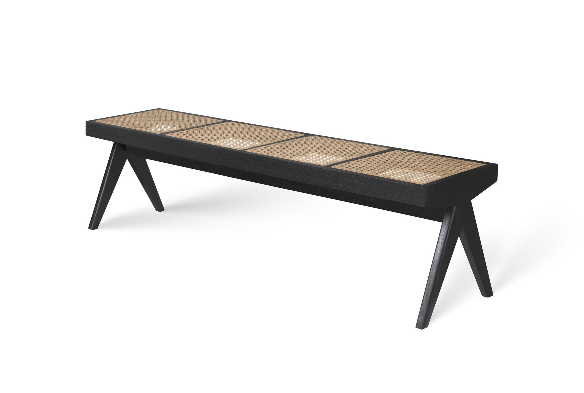 Wooden Rattan Bench - 4 Flats