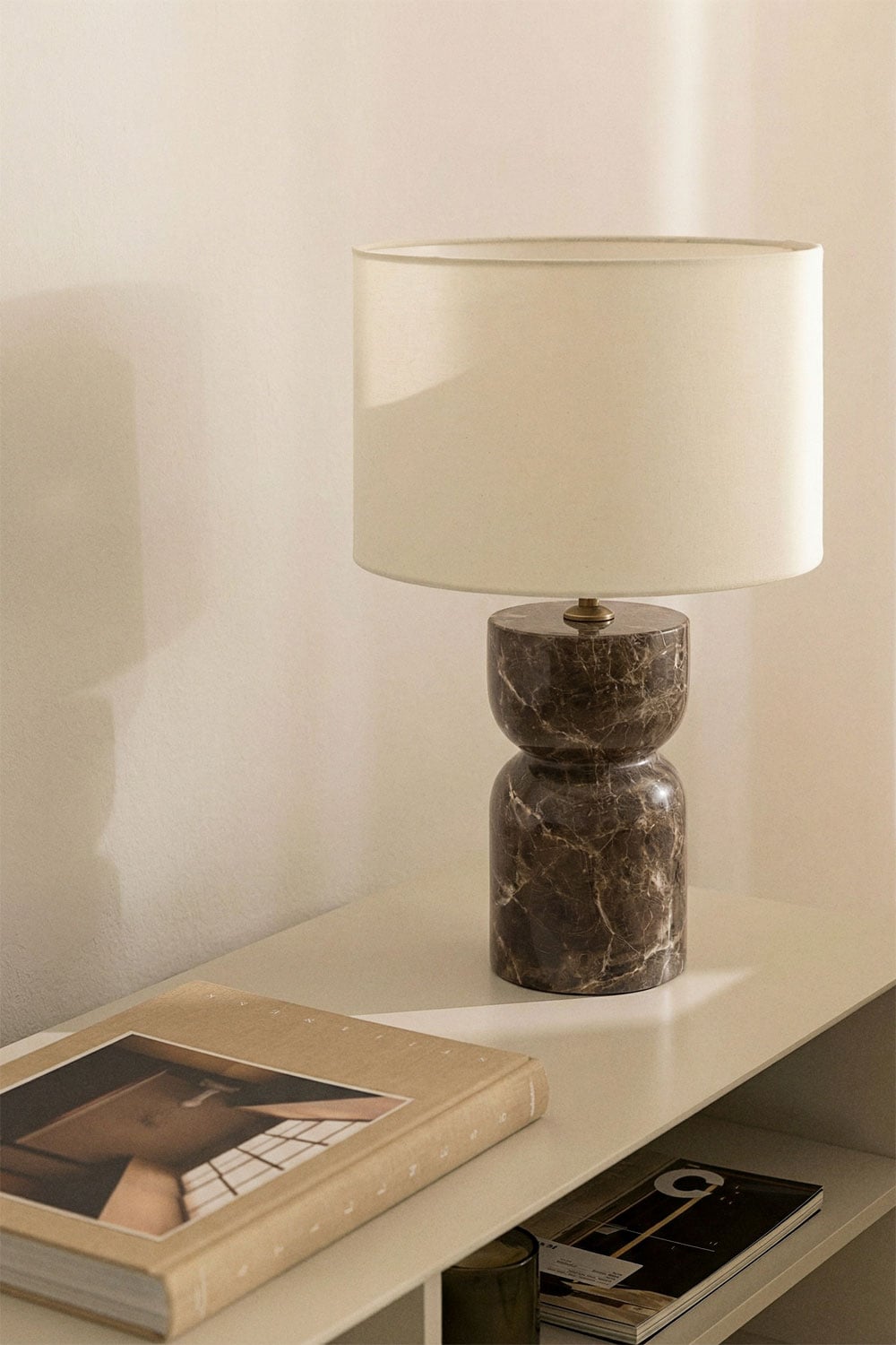 Diniz Table Lamp - Brown Marble