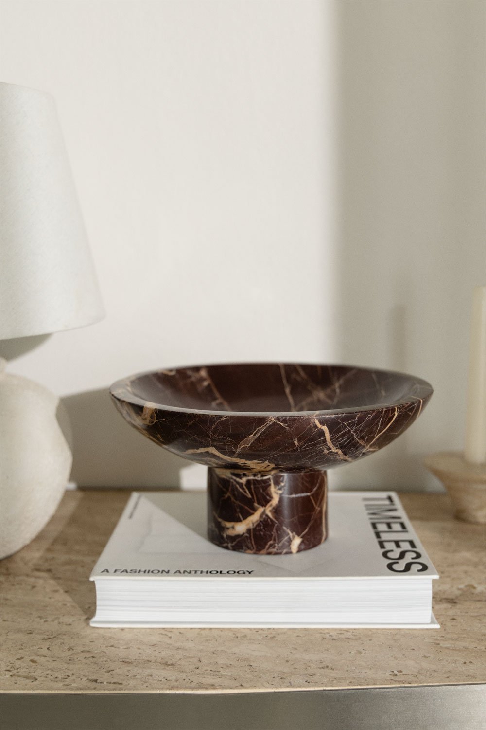 Korinza cherry red marble decorative bowl close-up