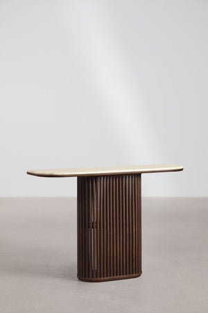 Talix Console Table - Travertine