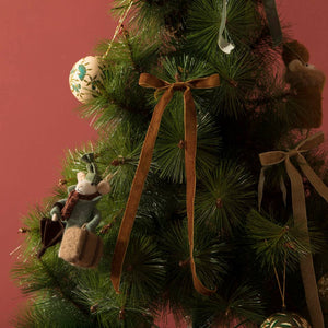 Green Velvet Bows - Set Of 12