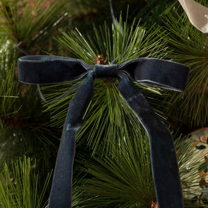 Blue Velvet Bows - Set Of 12