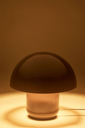 Close-up of the Zyora iron table lamp shade and base