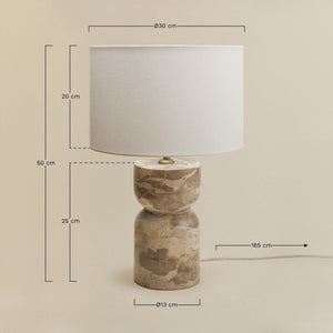 Diniz Table Lamp - Beige Marble