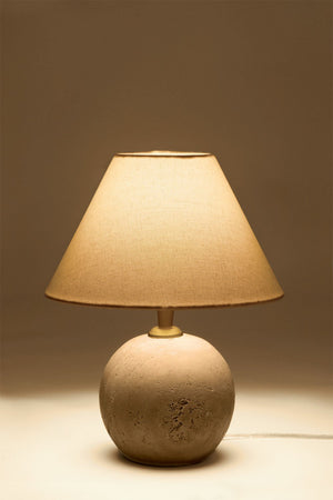 Marvexi table lamp – close-up of linen empire shade showing natural woven fibre texture and gentle translucency at the lower edge