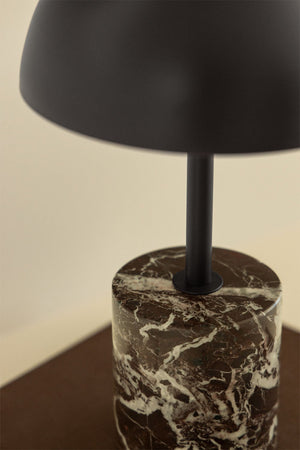 Nicolas wireless LED lamp – second studio front view on beige background, slight angle variation showing dome profile