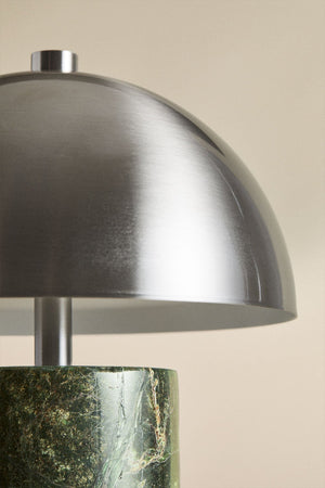 Nicolas Wireless LED Table Lamp - Green Marble & Chrome