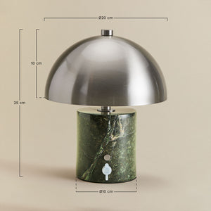 Nicolas Wireless LED Table Lamp - Green Marble & Chrome