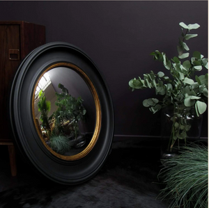 Black & Gold Convex Mirror - Large