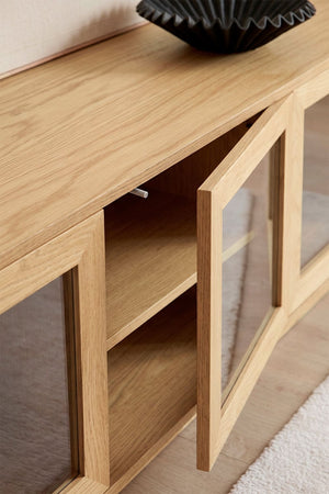 Walia TV unit – lifestyle shot, styled in warm neutral living room