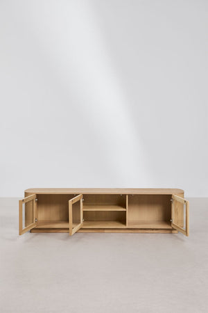 Walia TV unit – three-quarter view, doors closed